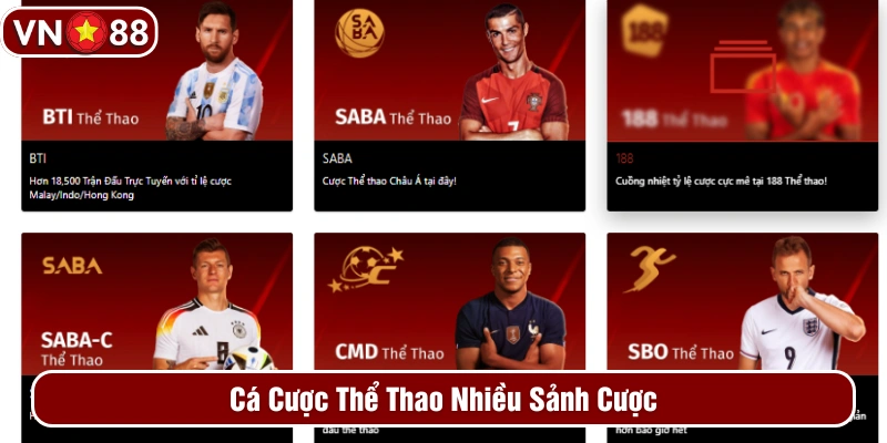 Kho game thể thao đa dạng sảnh cược
